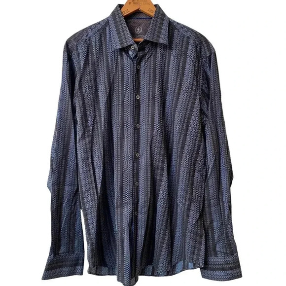Bugatchi Men’s Classic Woven Cotton Button Down Shirt Long Sleeve Size Large - Picture 2 of 13